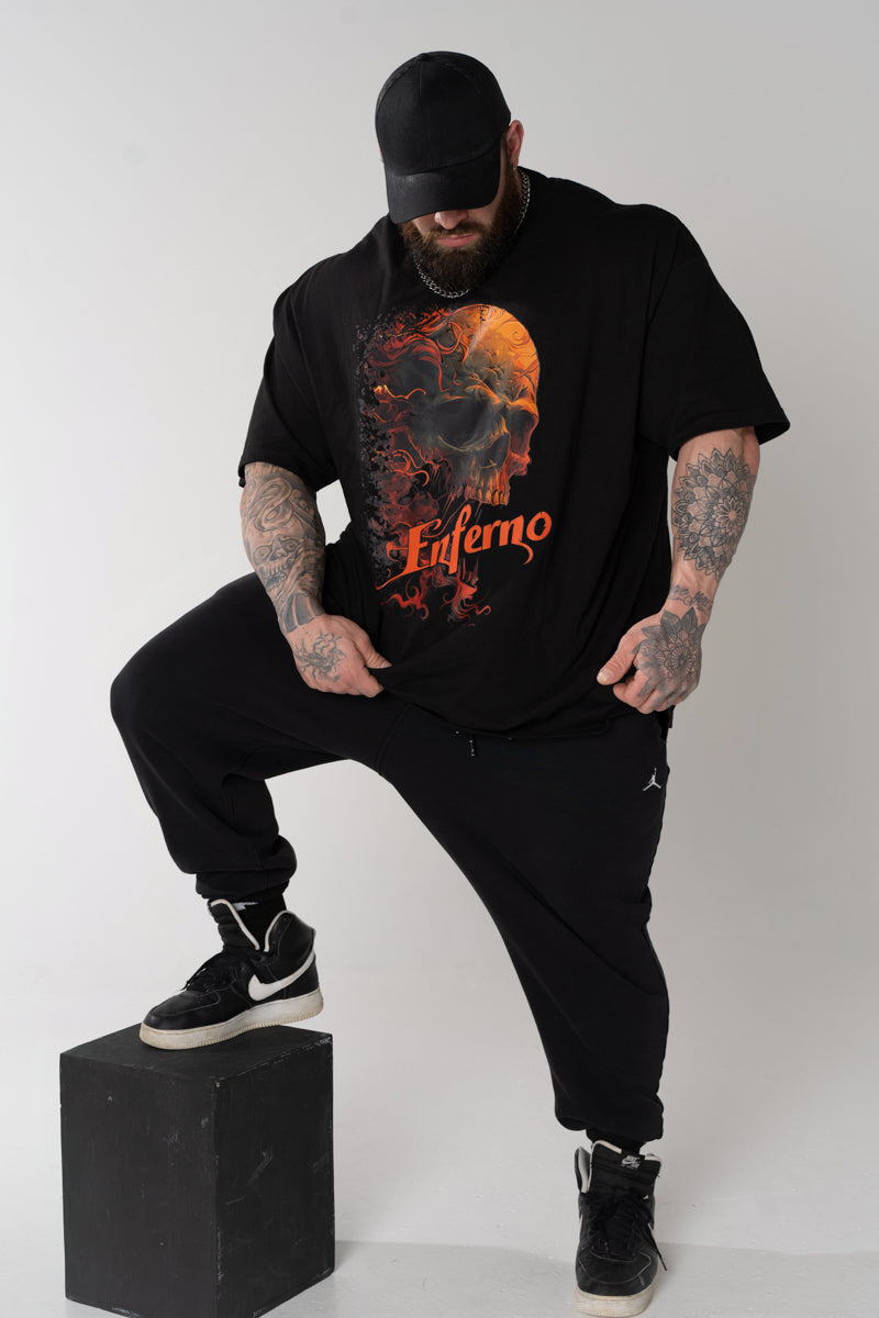 Model wearing Enferno Chaos Reborn Tee in Black.