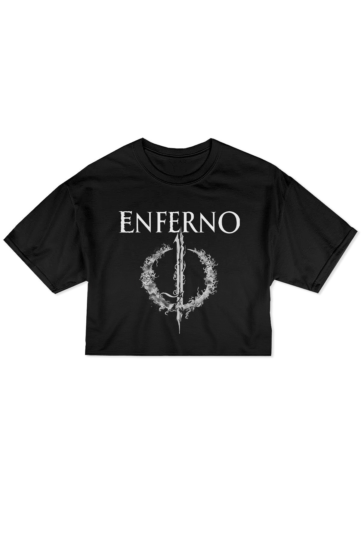 Enferno Signature Logo Crop Tee in Black.