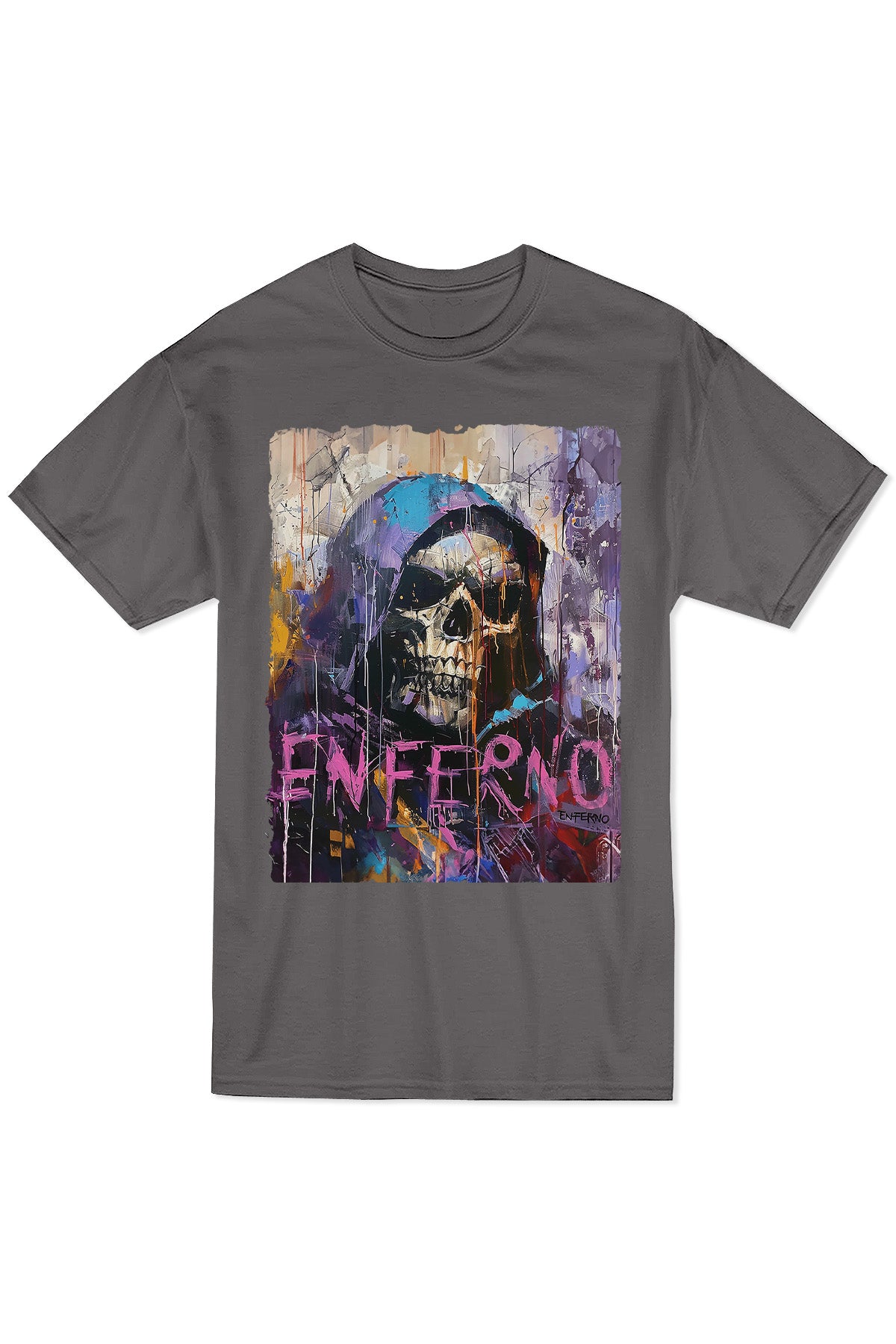 Enferno Diet Face Tee in Graphite.